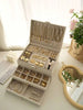 3-Layer Locking Large Capacity Jewelry Storage Box, Portable Jewelry Storage Box, Dresser Jewelry Storage Box With Drawer