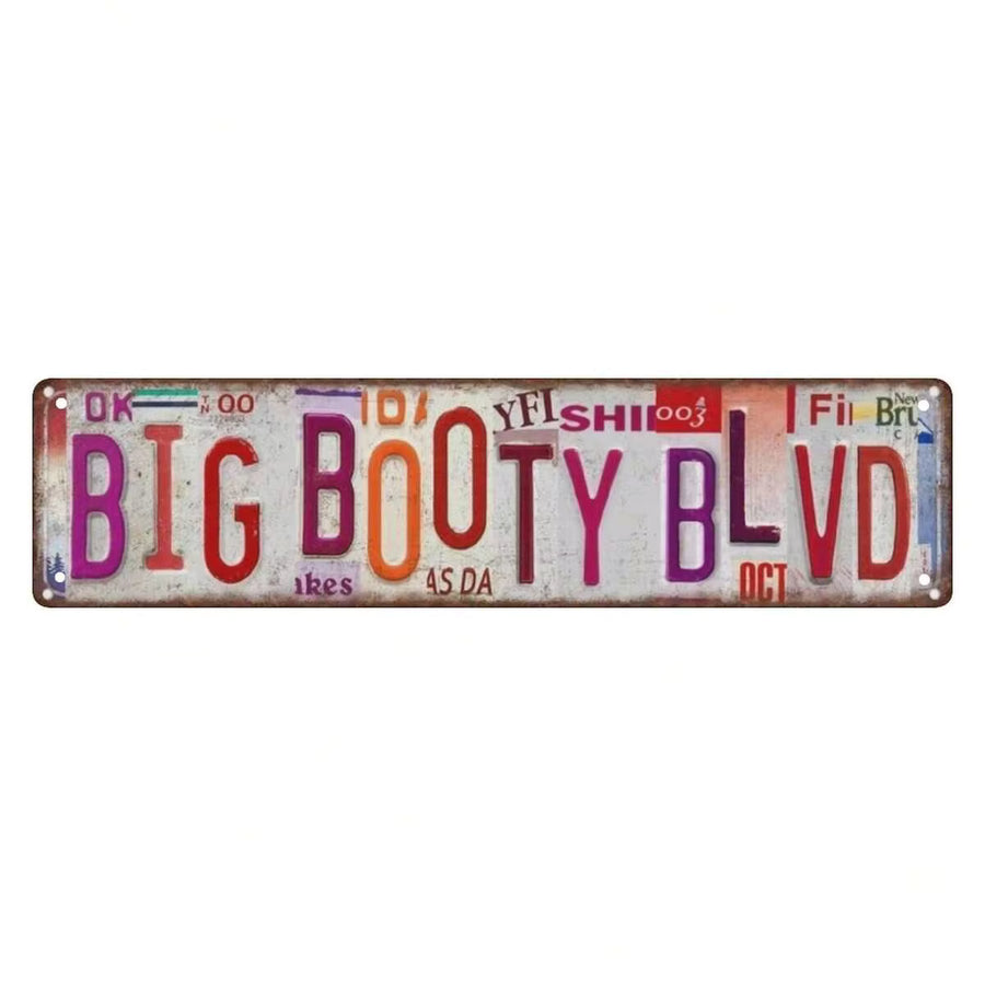 Vintage Big Booty Blvd Wall Decor Street Signs Metal Tin Signs 16 X 4 Inches